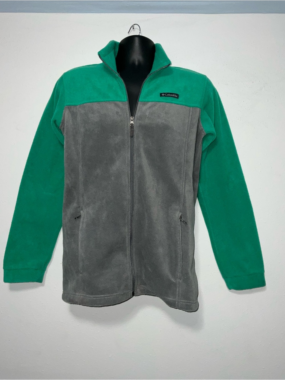 Columbia Steens Mt II Colorblock Fleece Jacket Gray Green Youth XL Mens S